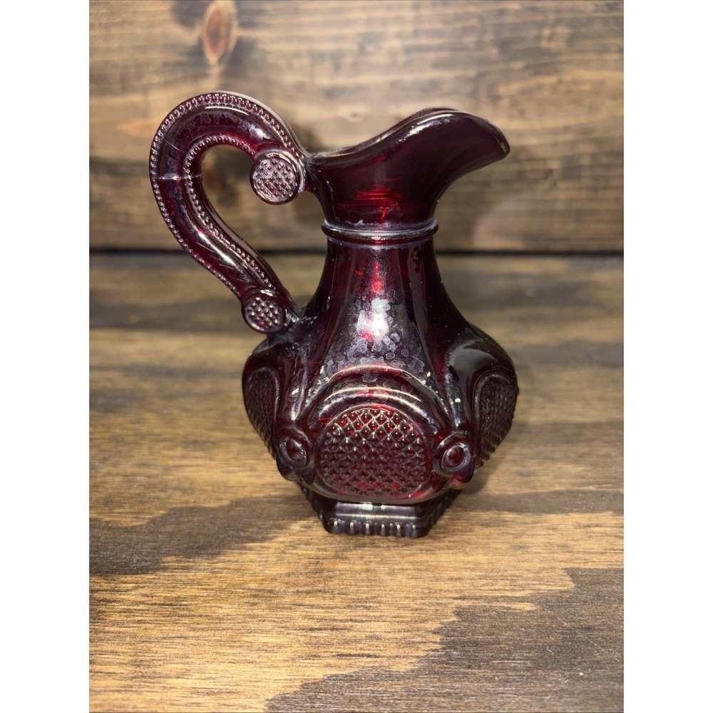 Avon Vintage Ruby Red Cape Cod Cruet Glass Pitcher No Stopper